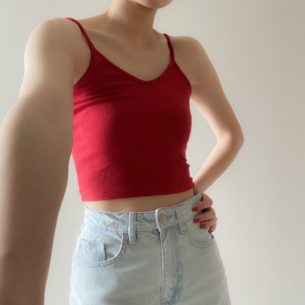 Red tank top